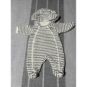 Nordstrom Baby Striped Quilted‎ Hooded Pram Suit One Piece Navy White 3 Months